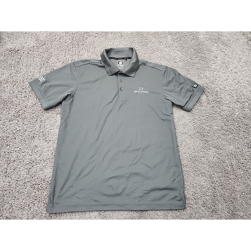 Range Rover Polo Shirt Mens L JLR Central Houston Ogio Gray Corp Performance
